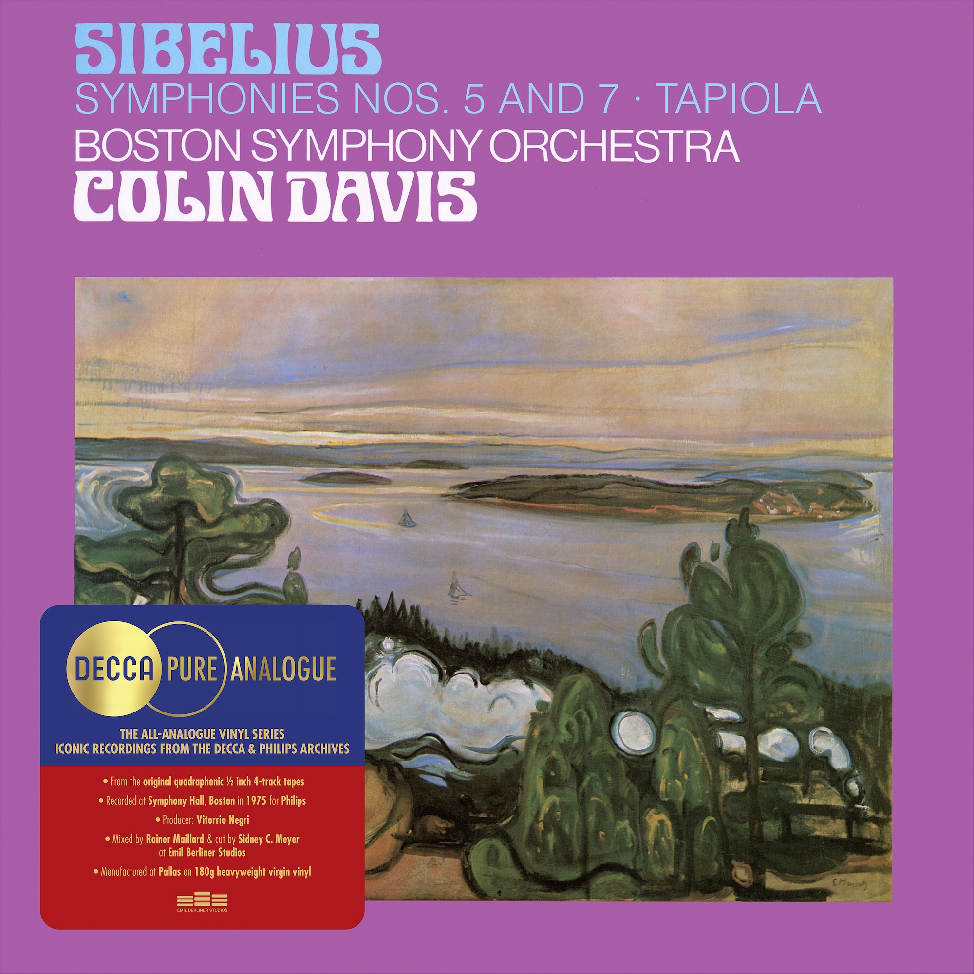 Decca Pure Analogue Sibelius Symphonies 5 and 7; Tapiola Colin Davis Boston Symphony Orchestra
