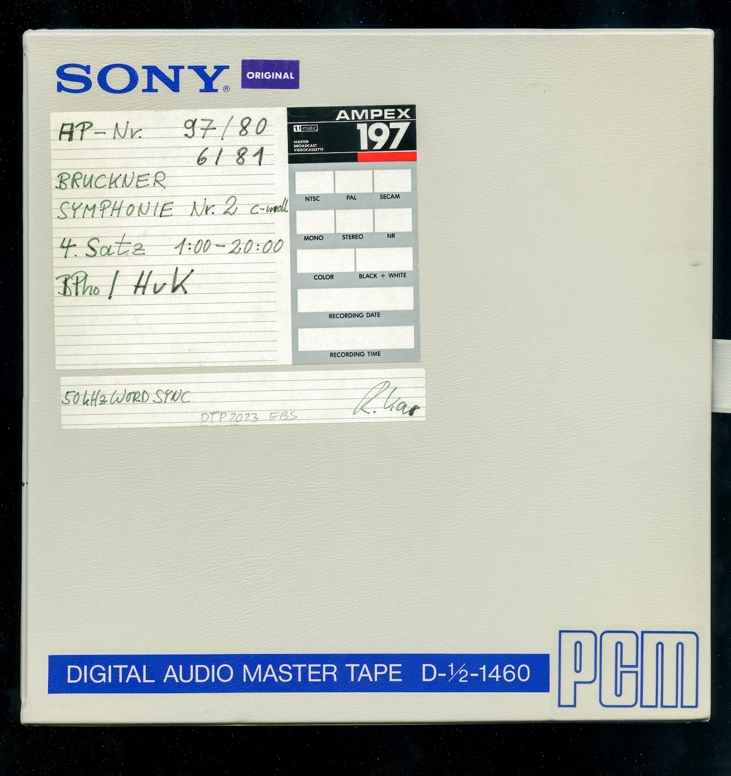 Digital Master tape Bruckner Symphony 2 Karajan BPO