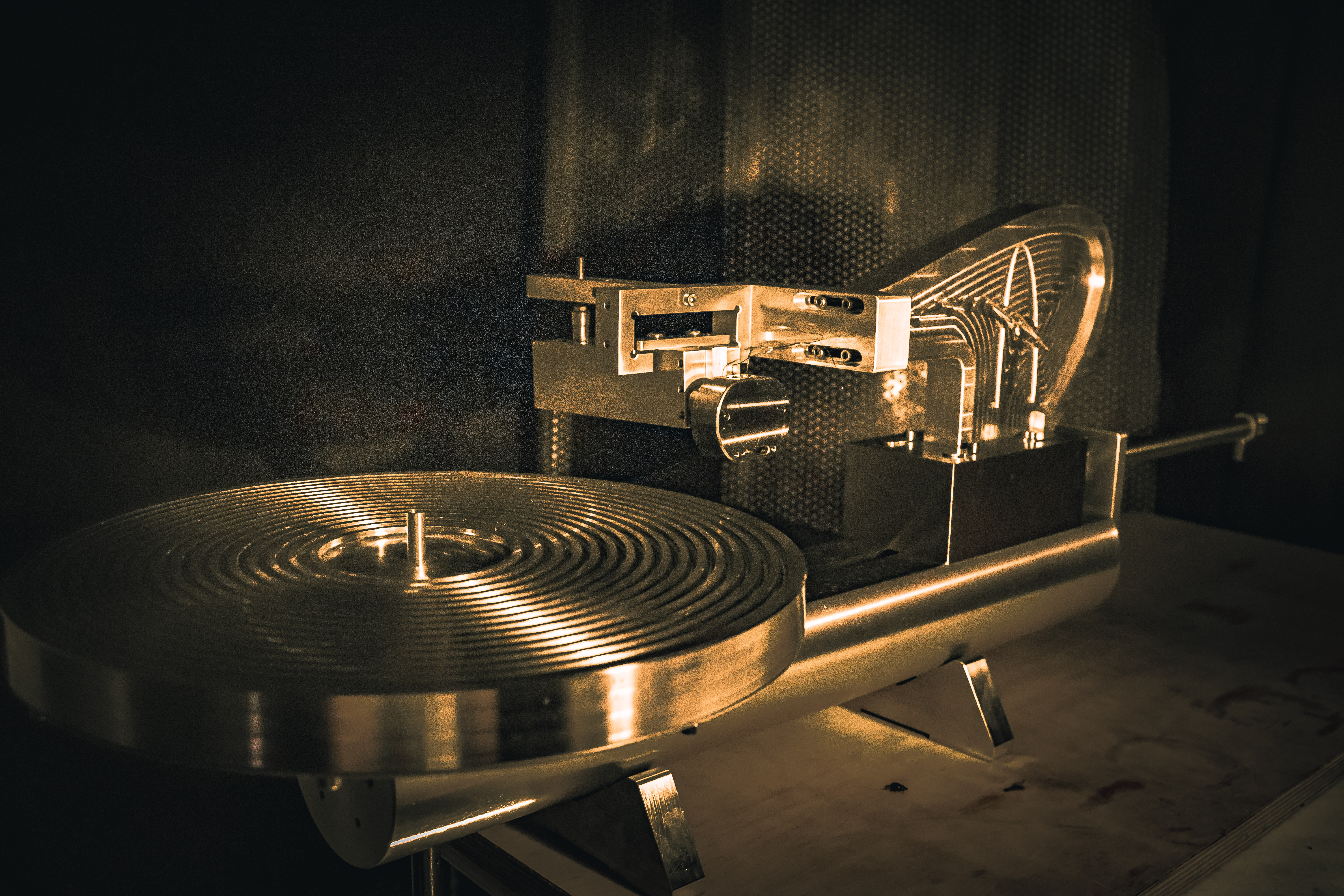 The new Agnew Analog Reference Instrument Type 612 disk mastering lathe.