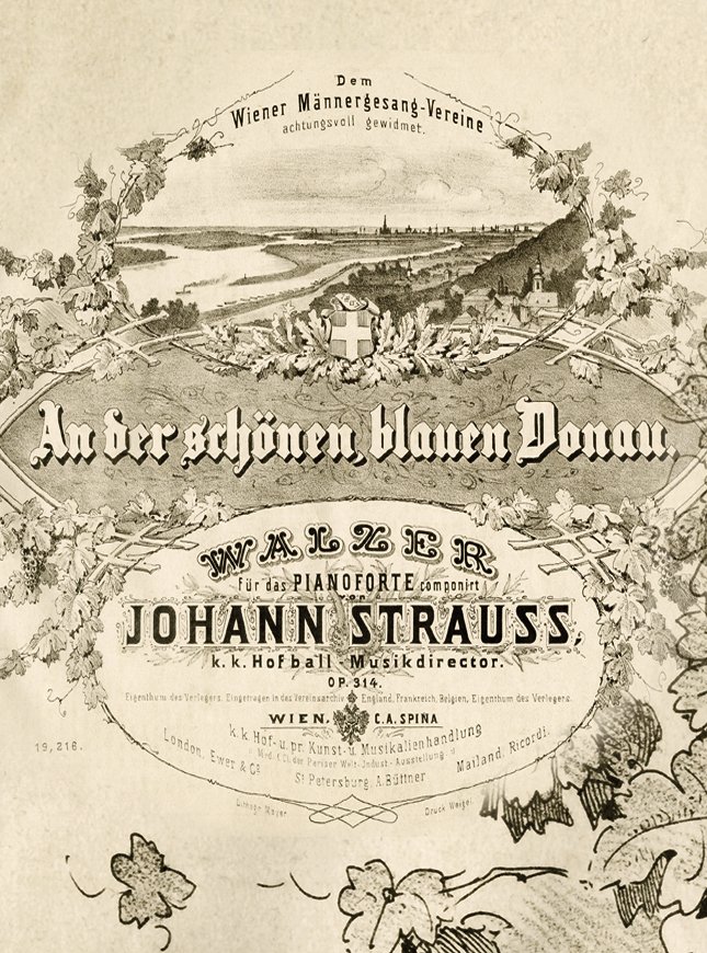 piano reduction score of The Blue Danube waltz