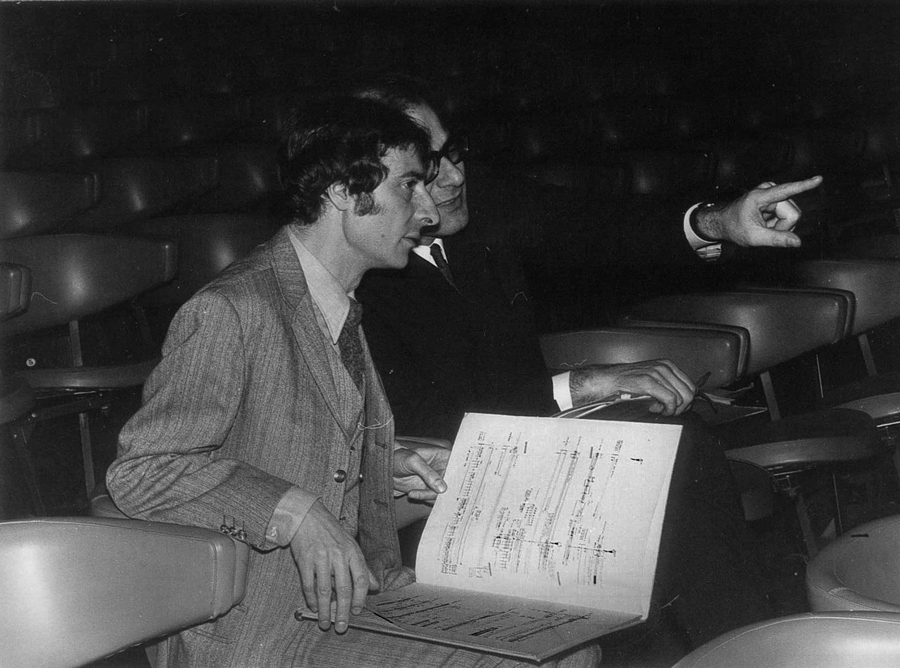 Luc Ferrari with Mauricio Kagel in 1968 (photo by Brunhild Ferrari)