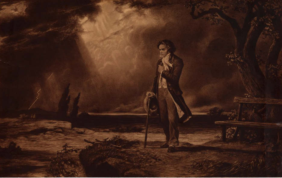 "Beethoven in the Storm"  (c. 19th century lithograph after a painting by Karl Schweninger)