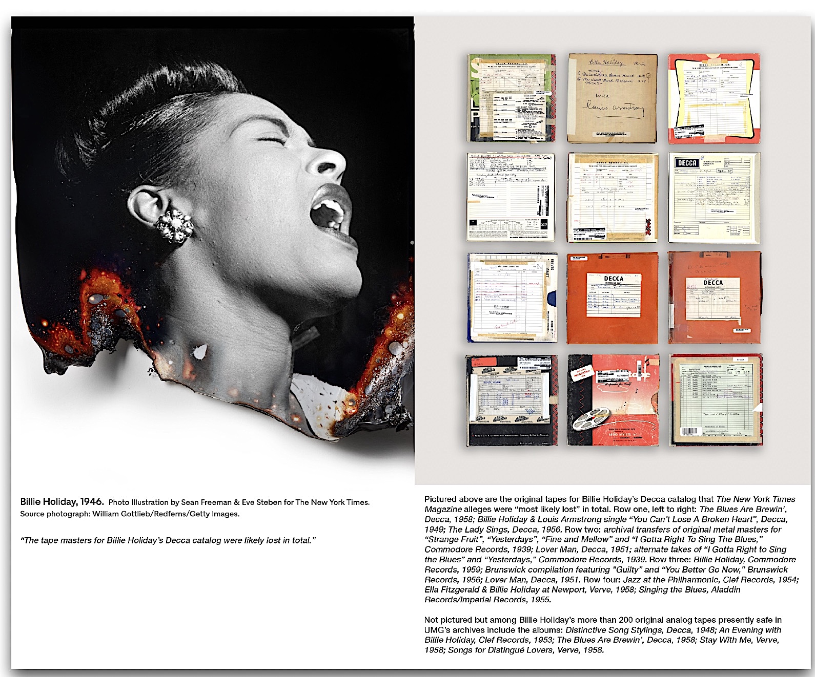 Billie Holiday master tapes