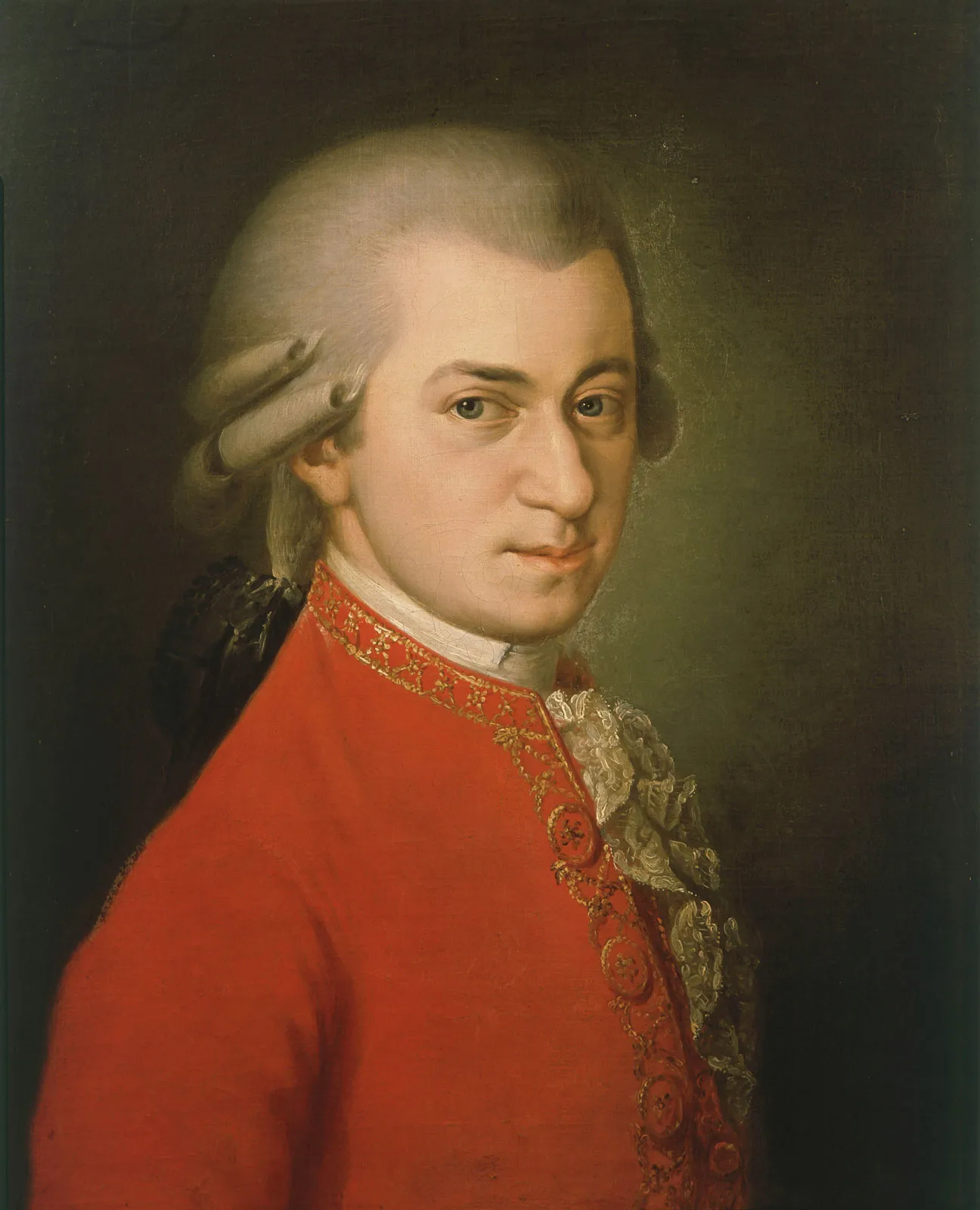 wolfgang amadeus mozart, w.a. mozart, oil painting