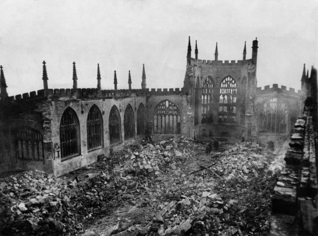 Coventry Cathedral after the bombing