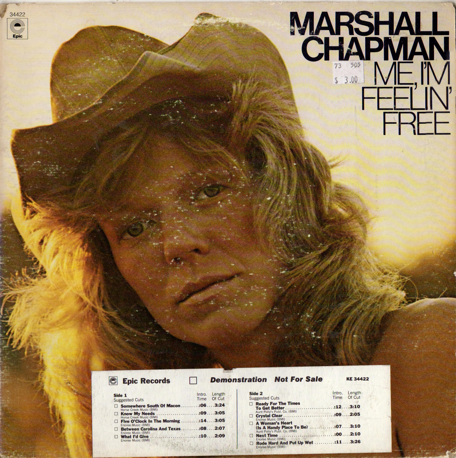 Marshall Chapman Epic LP Me I'm Feelin' Free