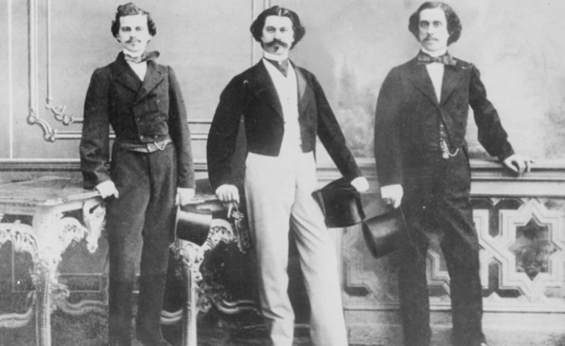 The Strauss Boys: (from l. to r.) Eduard, Johann II and Josef
