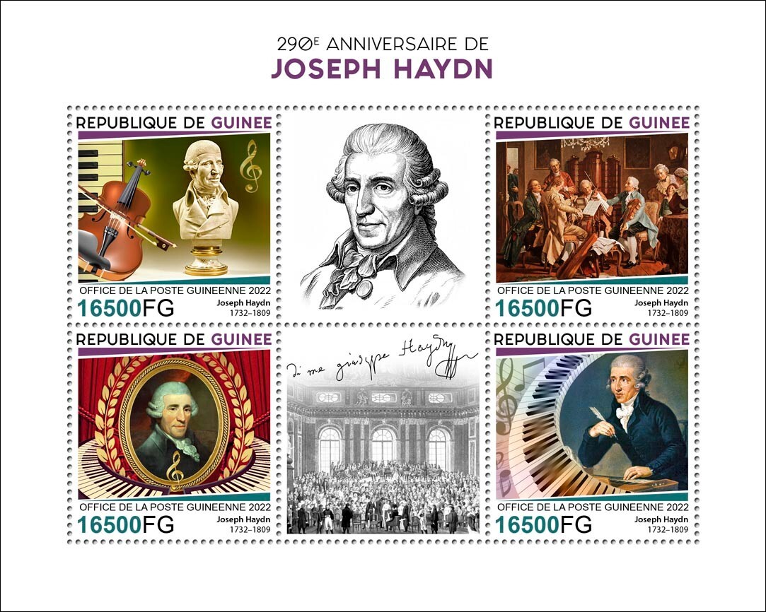 A Series of stamps issued by Guinea to celebrate the Haydn