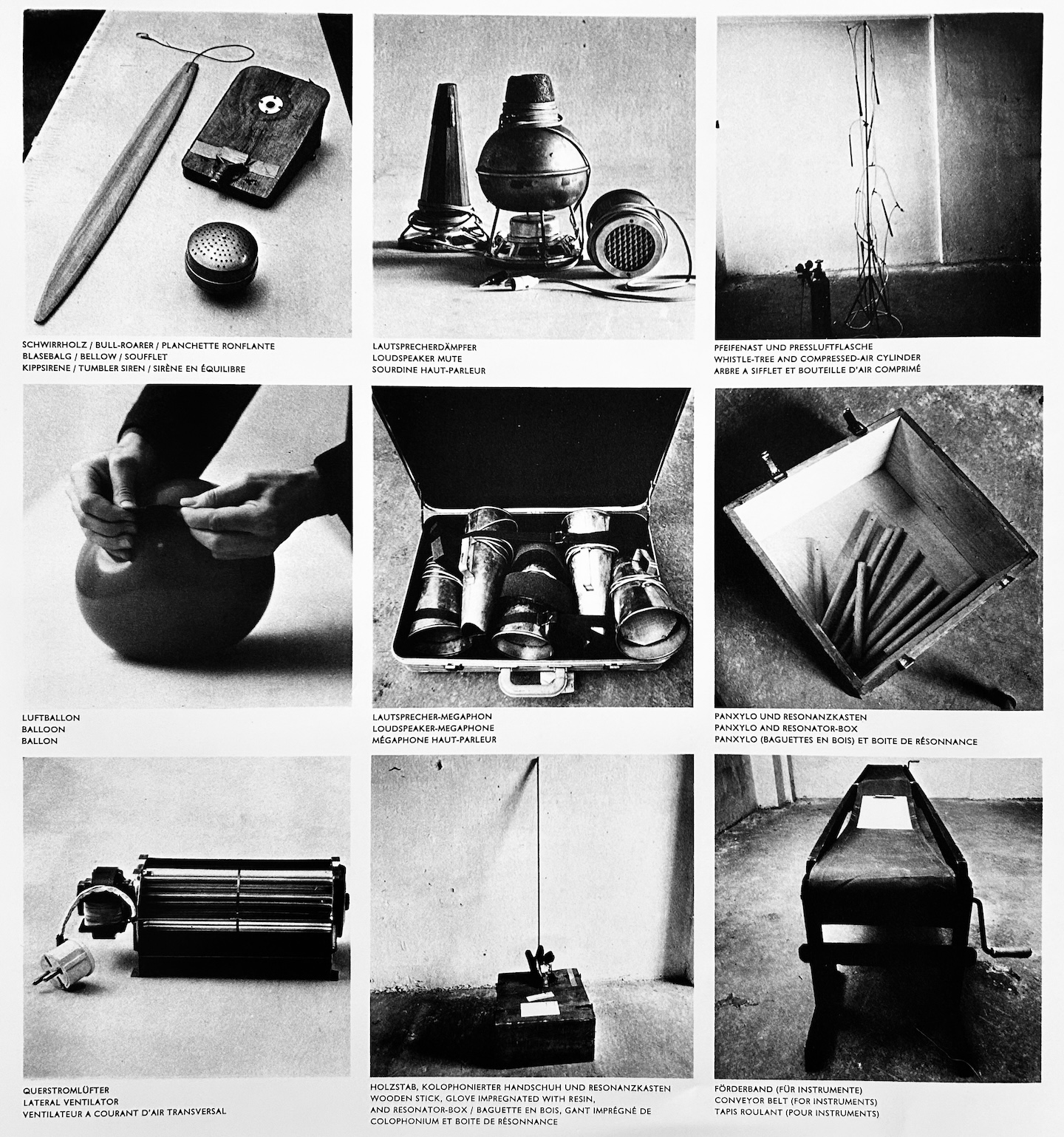 Some of the "instruments" used in Acustica
