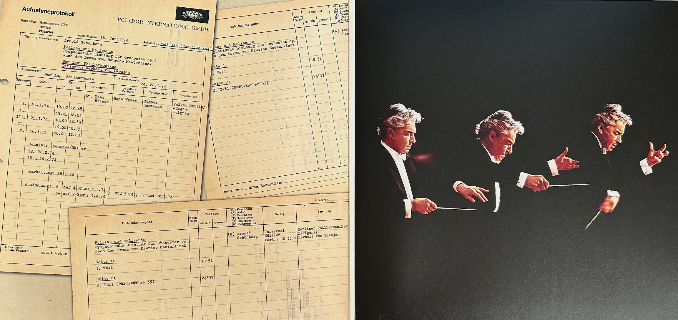 Original Source Gatefold for Karajan BPO Schoenberg Pelleas und Melisande