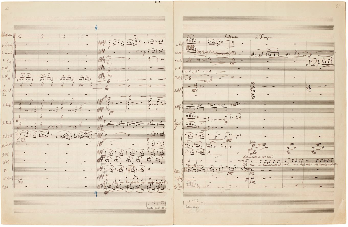 Autograph Manuscript for "Urlicht" Mahler Symphony No. 2