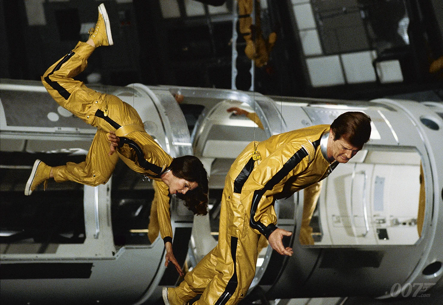 Moonraker Dr. Goodhead (Lois Chiles) and Bond (Roger Moore) weightless on Drax's Space Station