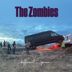 The Zombies Album Cover of "Different Game" Depicting the Band's Disabled Van in the Arizona Desert