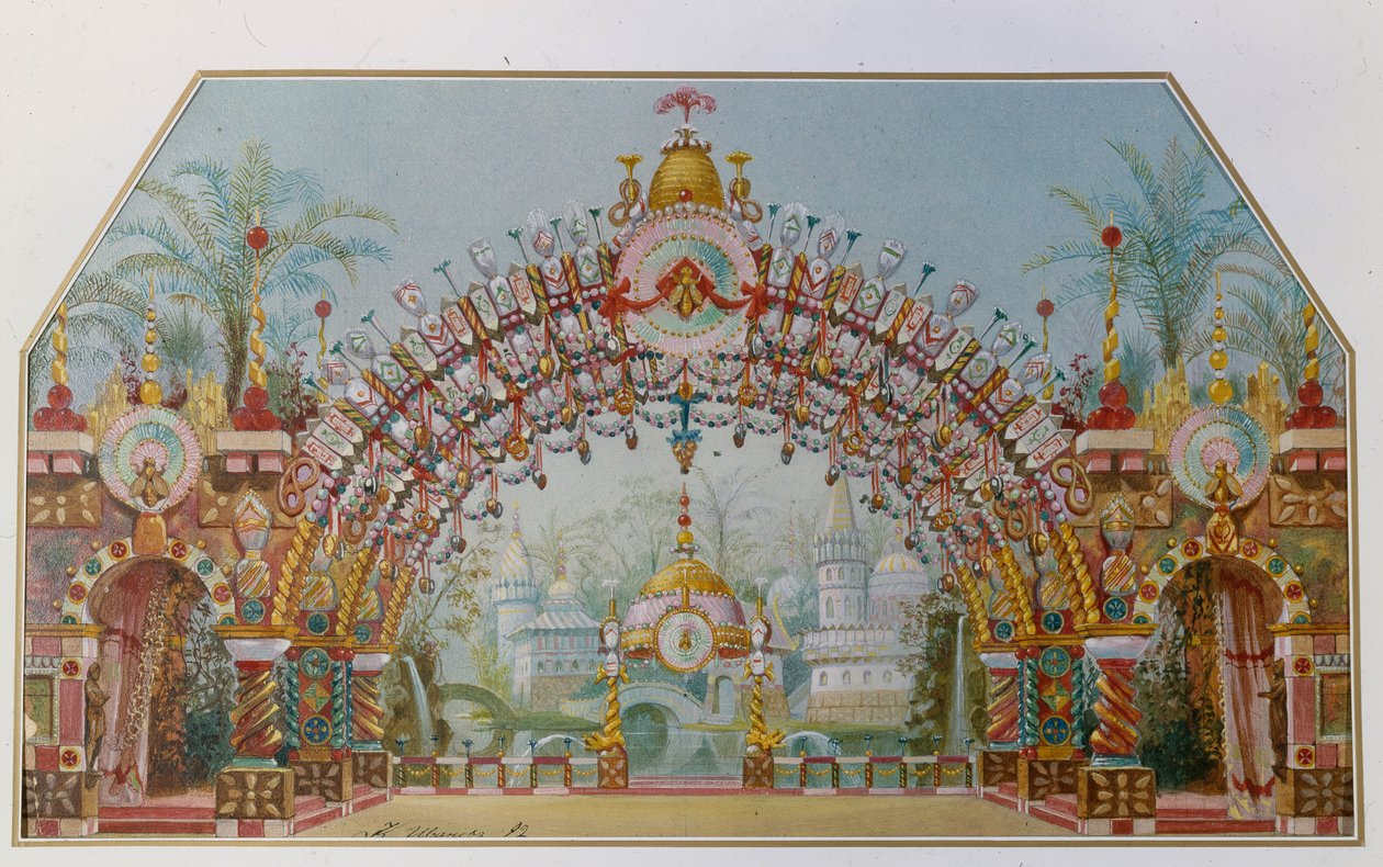 Original Set Design for the First Production of Act 2 of The Nutcracker by Konstantin Ivanov in 1892.