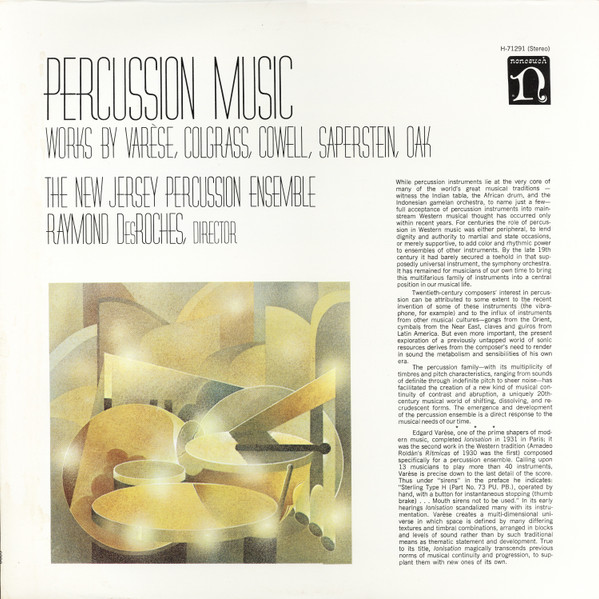 percussion Music Carese Cowell new jersey Percussion Ensemble Nonesuch