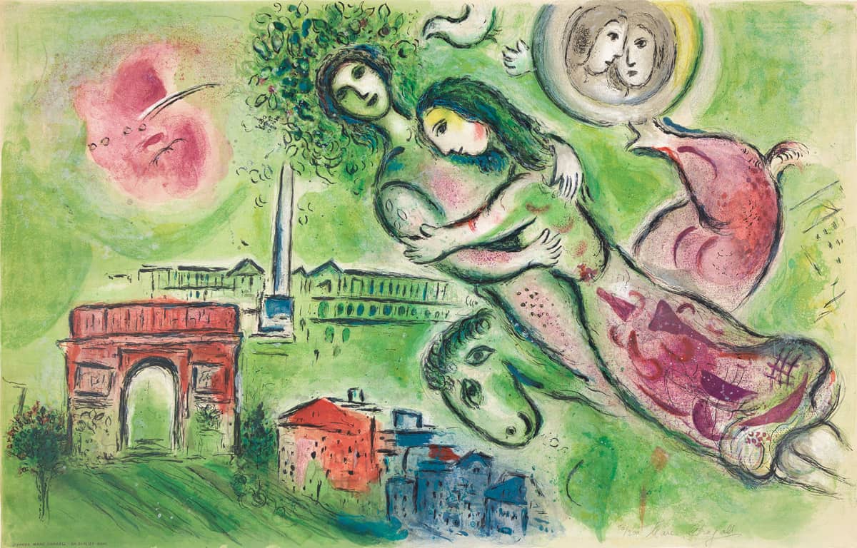 Romeo and Juliet lithograph by Chagall