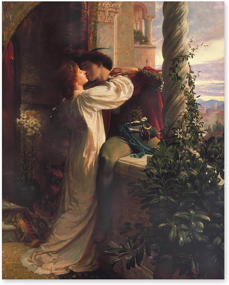 The famous painting of Romeo and Juliet by Frank Dicksee from 1859