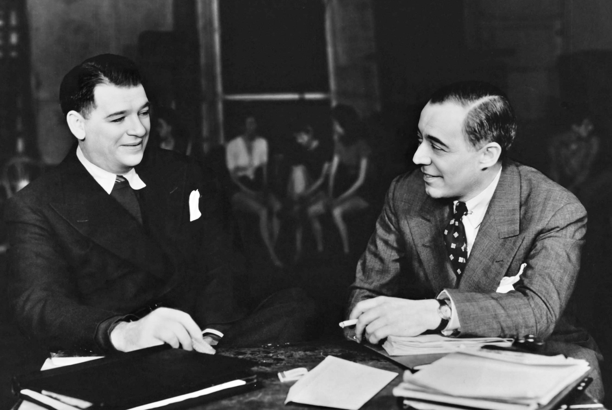 lyricist Oscar Hammerstein II and composer Richard Rodgers, c. 1943