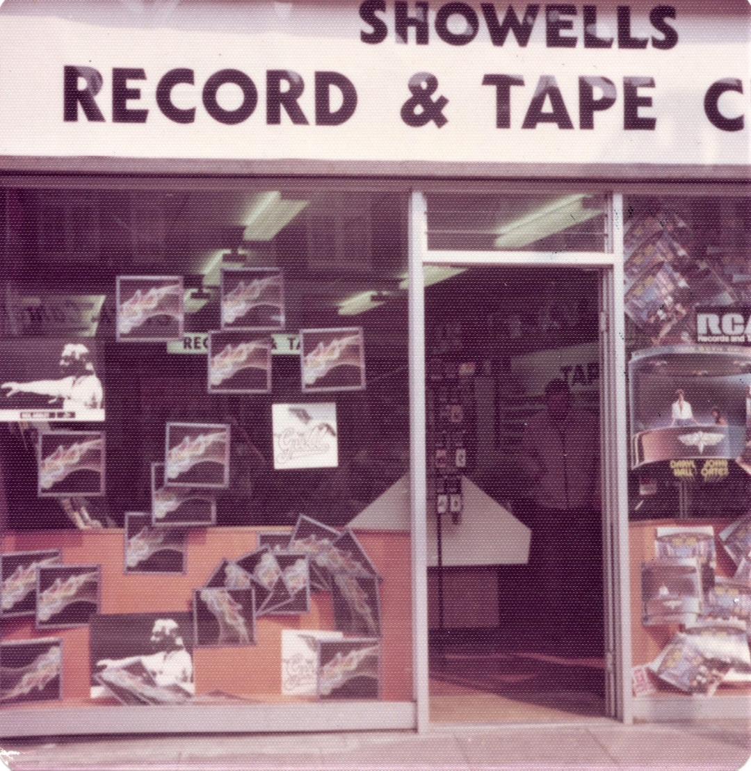 1976 window display for Kaleidoscope of Rainbows  at Brian Showell's record store (by permission of Neil Ardley Estate).