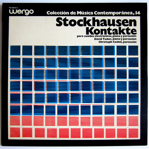 Wergo's seminal recording of the version of Kontakte that includes piano and percussion playing with tape.  For the tape version alone, see the DG release referenced below.