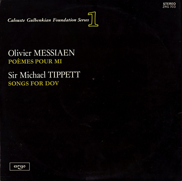 Messiaen Poemes our Mi Tippett Songs for Dov Argo