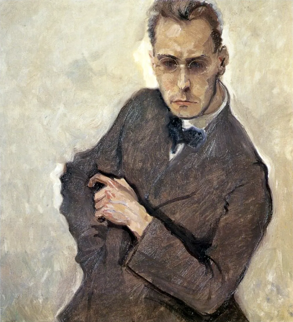 Anton Webern - Portrait by Max Oppenheimer in 1908